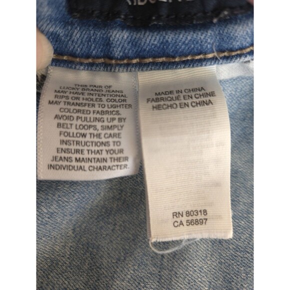 Lucky Brand 4/27 High Rise Skinny Jeans Light Wash Distressed Raw Hem Stretch - Picture 6 of 6